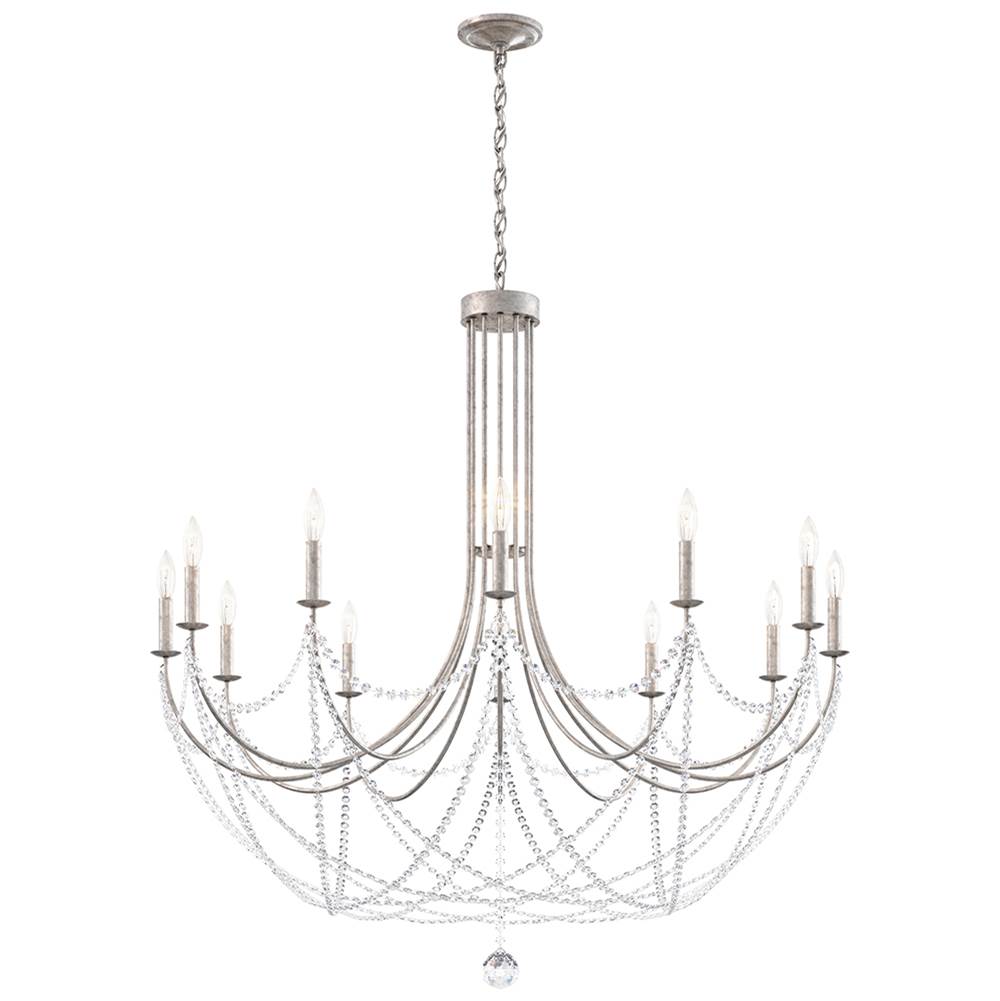 Schonbek Verdana 12 Light 120V Chandelier in Antique Silver with Clear Optic Crystal