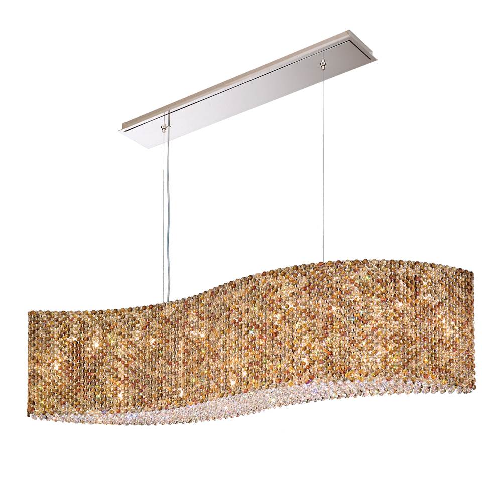 Schonbek Refrax 21 Light 120V Linear Pendant in Polished Stainless Steel with Clear Optic Crystal