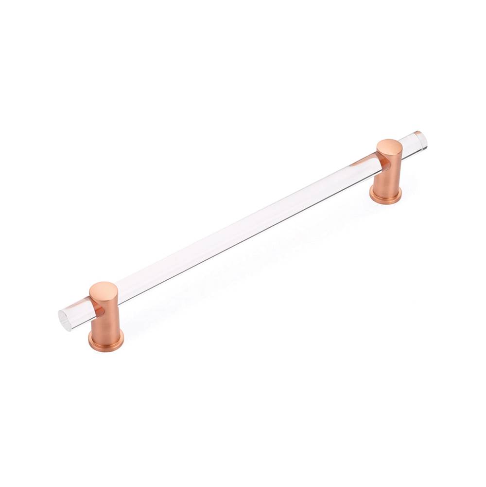 Schaub And Company Concealed Surface, Appliance Pull, NON-Adjustable Clear Acrylic, Brushed Rose Gold, 12'' cc