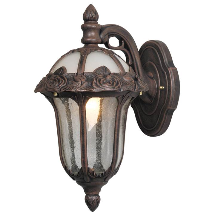 Special Lite Rose Garden F-1711-CP-SG Rose Garden Small Top Mount 1 Light with Clear Seedy Glass Outdoor Wall Lantern
