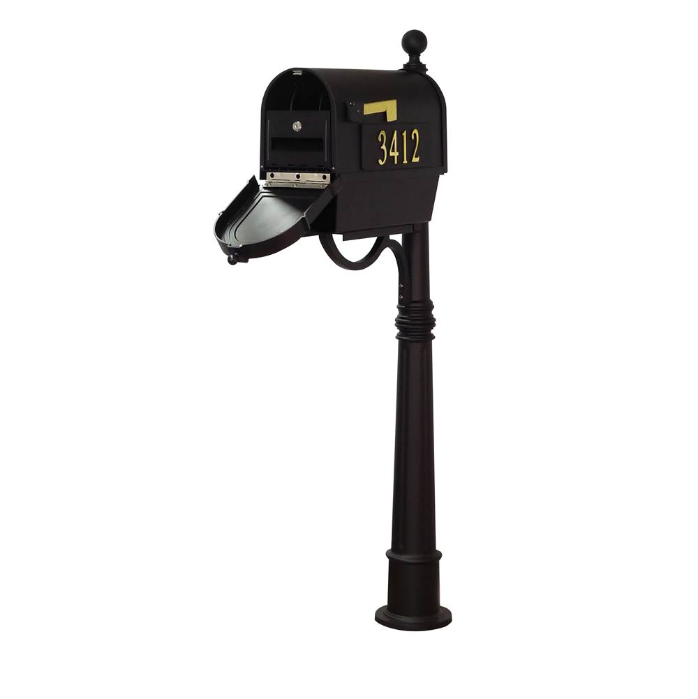 Special Lite Berkshire Curbside Mailbox with Front and Side Address Numbers, Newspaper Tube, Locking Insert and Ashland Mailbox Post