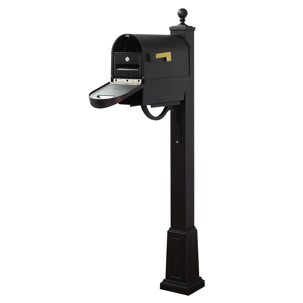 Special Lite Classic Curbside Mailbox with Newspaper Tube, Locking Insert and Springfield Mailbox Post with Base