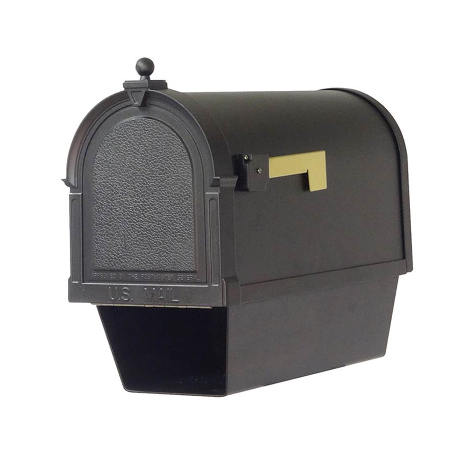 Special Lite Berkshire Curbside Mailbox with Front and Side Address Numbers, Newspaper Tube and Bradford Mailbox Post