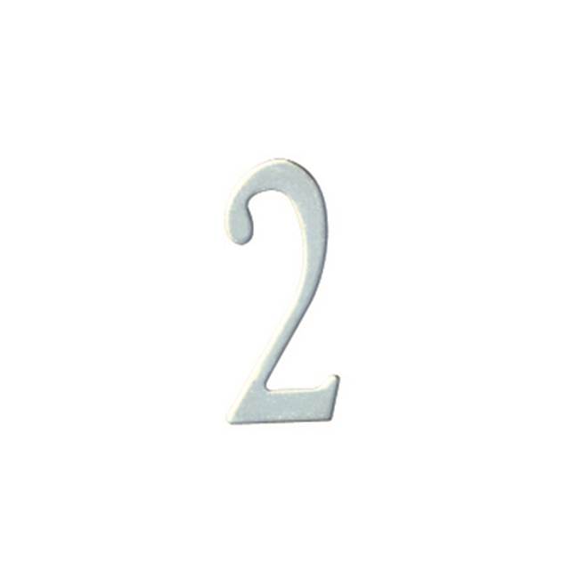 Special Lite 3 inch Stainless Steel Self Adhesive Address Number.  Number: 2