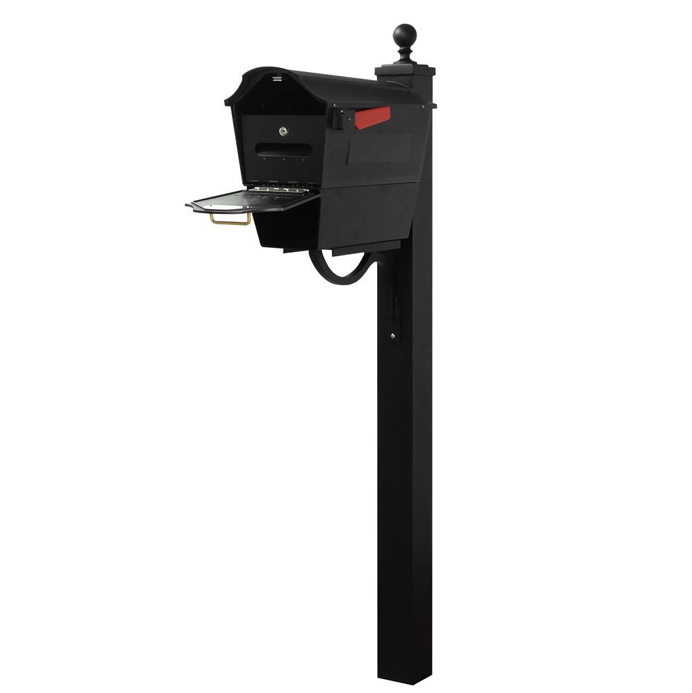 Special Lite Town Square Curbside Mailbox with Newspaper Tube, Locking Insert and Springfield Mailbox Post