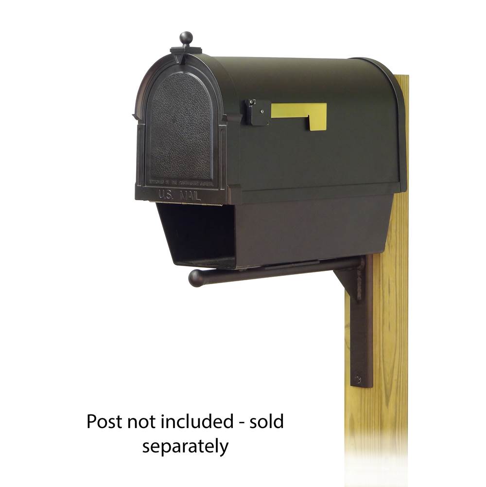 Special Lite Berkshire Curbside Mailbox with Newspaper tube and Ashley front single mailbox mounting bracket