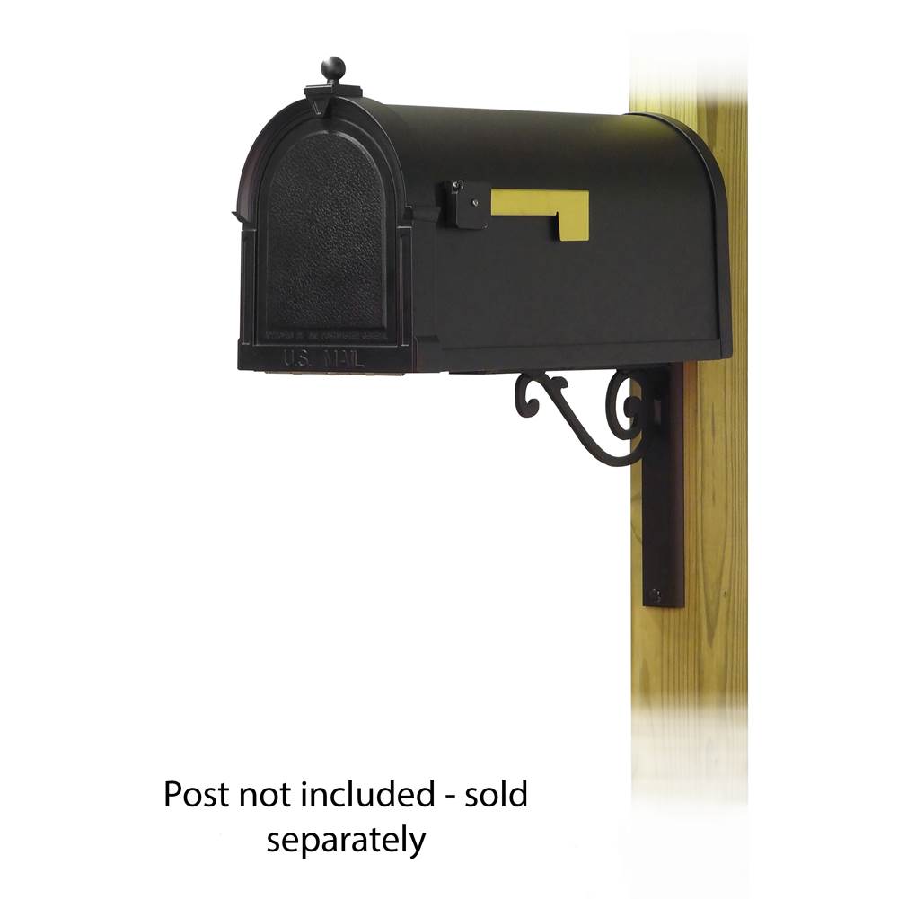 Special Lite Berkshire Curbside Mailbox with Baldwin front single mailbox mounting bracket