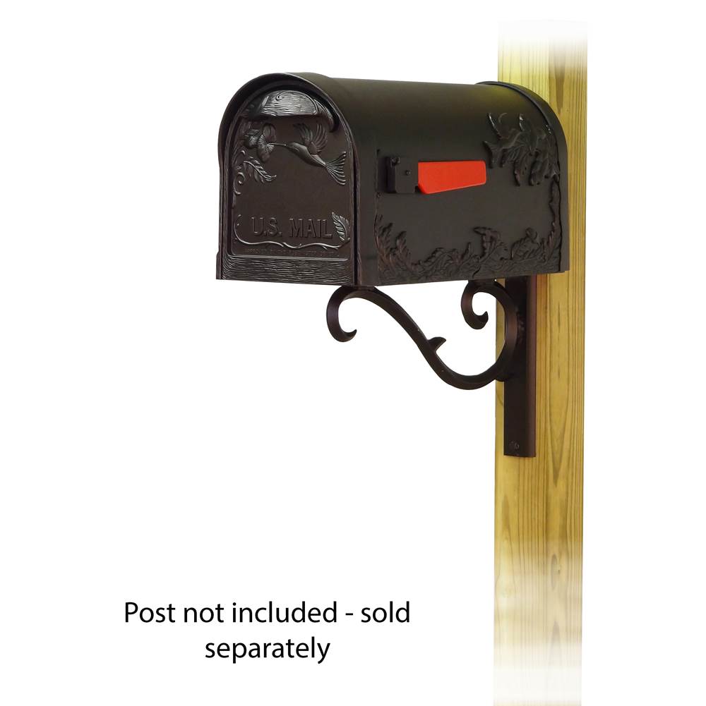 Special Lite Hummingbird Curbside Mailbox with Sorrento front single mailbox mounting bracket