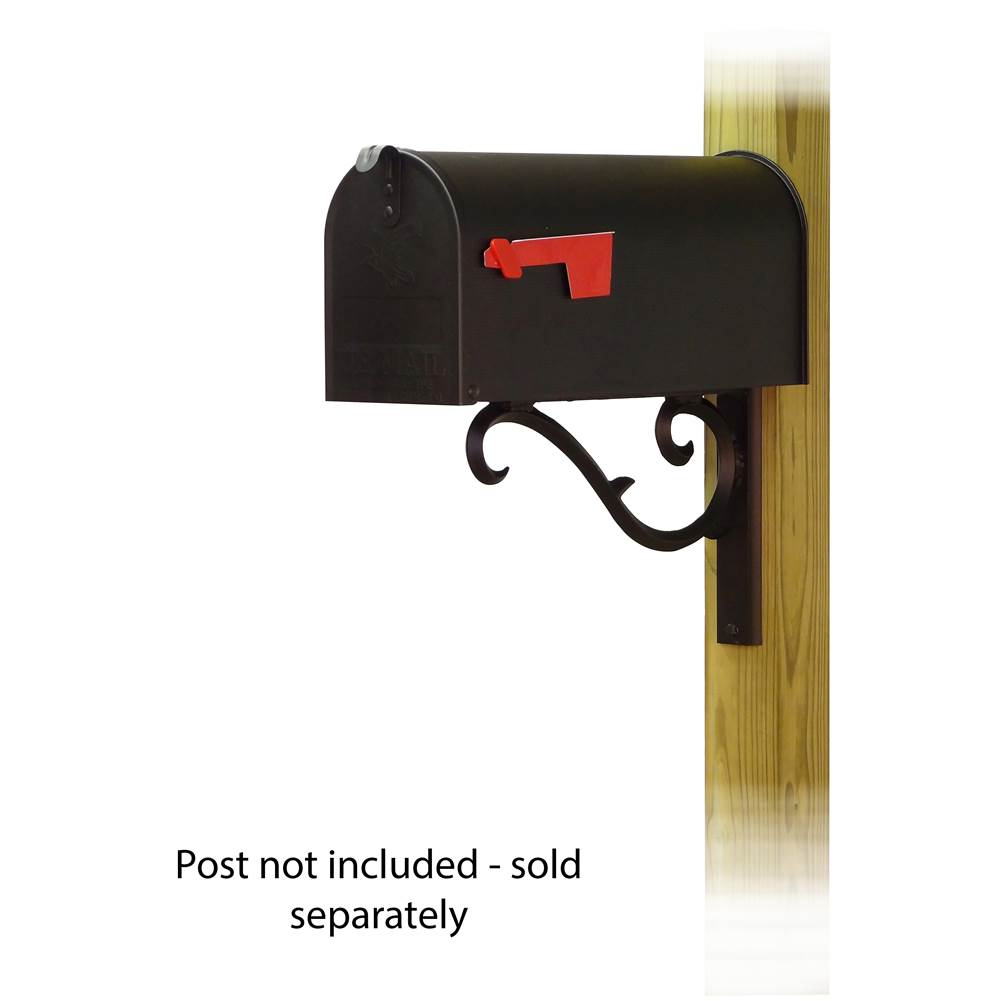 Special Lite Standard Steel Curbside Mailbox with Sorrento front single mailbox mounting bracket