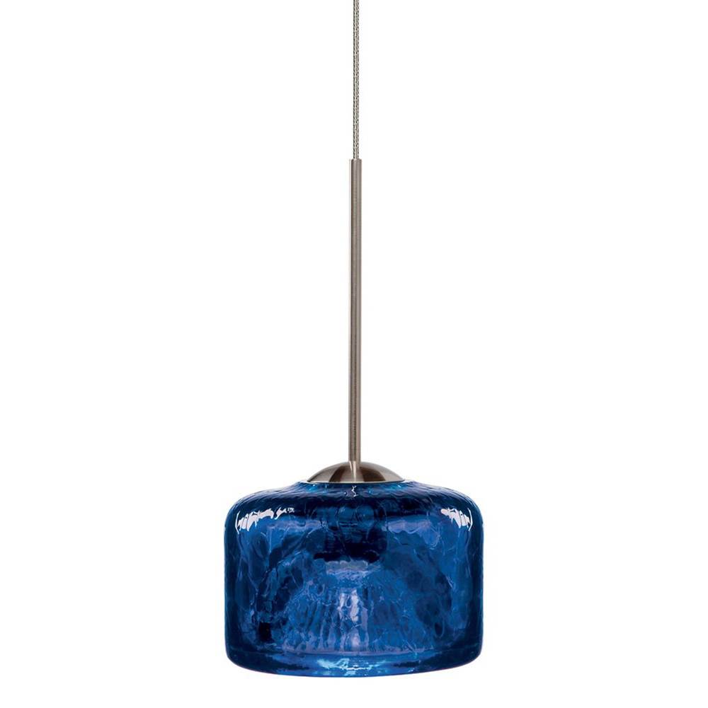 Stone Lighting Pendant, Krypto, Blue, Satin Nickel, MR16, Halogen, 35 W, 1600 Lumens, for Monorail Adapter