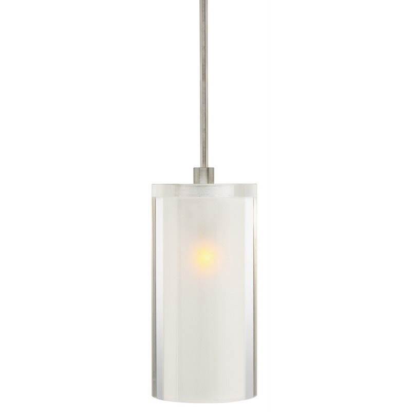 Stone Lighting Pendant, Crystal Cylinder, Clear, Bronze, G4 JC, LED, 2 W, 110 Lumens, Monopoint Canopy
