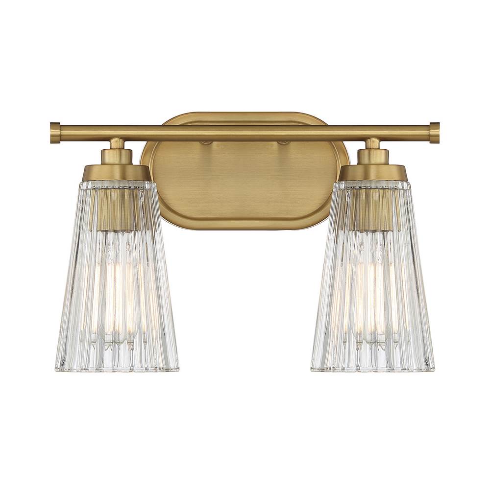 Savoy House Chantilly 2-Light Bathroom Vanity Light in Warm Brass