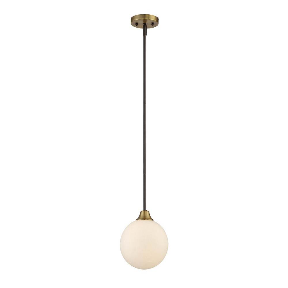 Savoy House 1-Light Mini Pendant in Oil Rubbed Bronze with Natural Brass