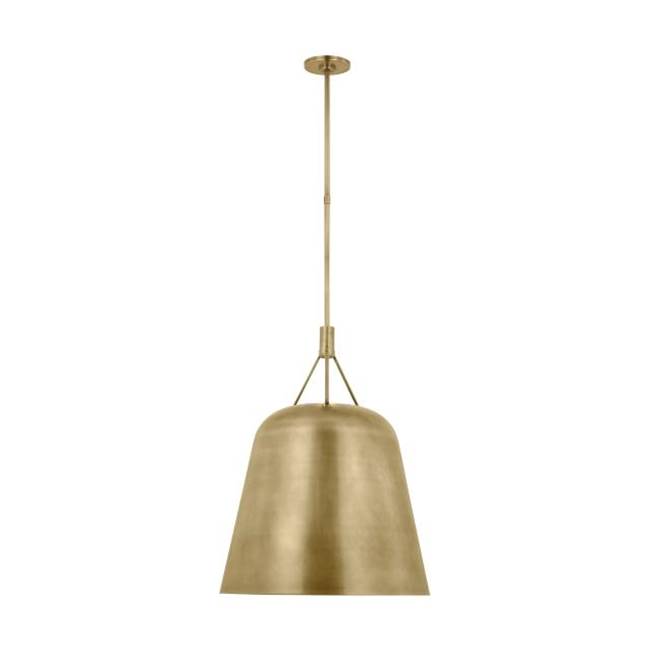 Visual Comfort Modern Collection Sean Lavin Sospeso 1-Light Dimmable Led Tapered Extra Large Pendant With Natural Brass Finish And Aluminum Or Brass Shade