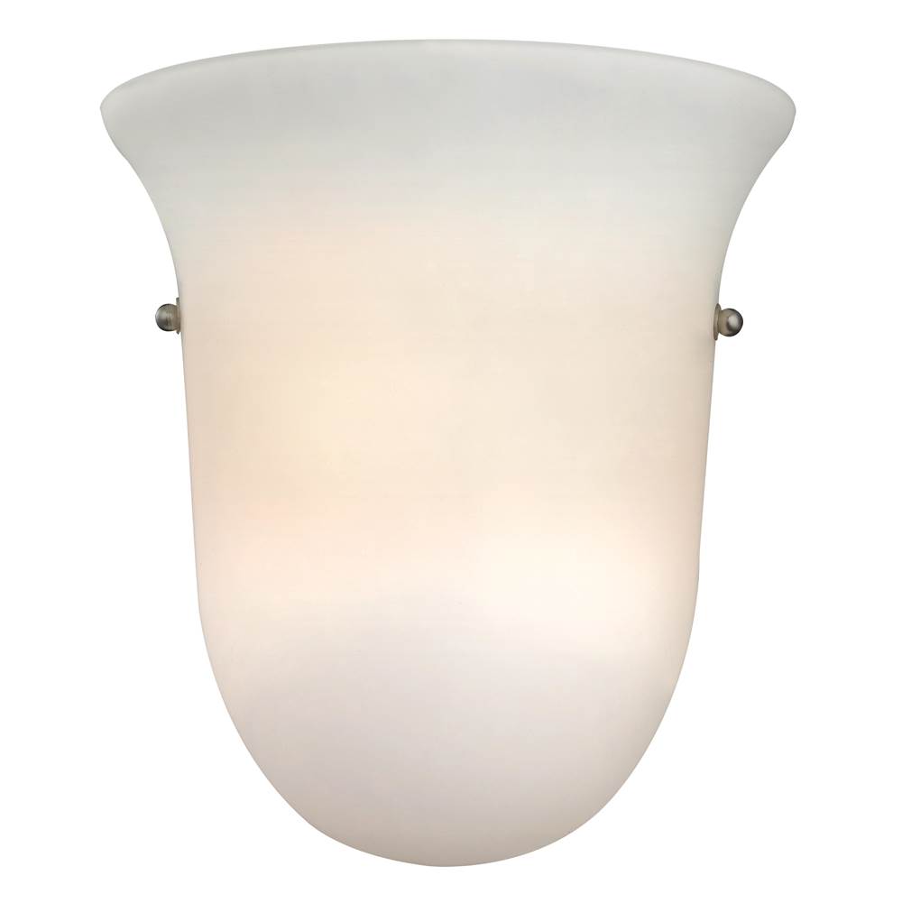 Thomas Lighting 1-Light Wall Sconce in Brushed Nickel With White Glass