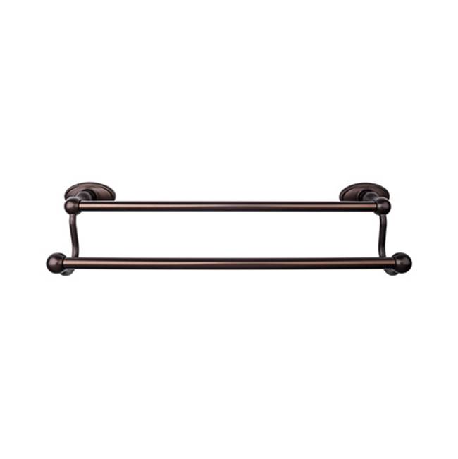 Top Knobs Edwardian Bath Towel Bar 18 In. Double - Oval Backplate Oil Rubbed Bronze