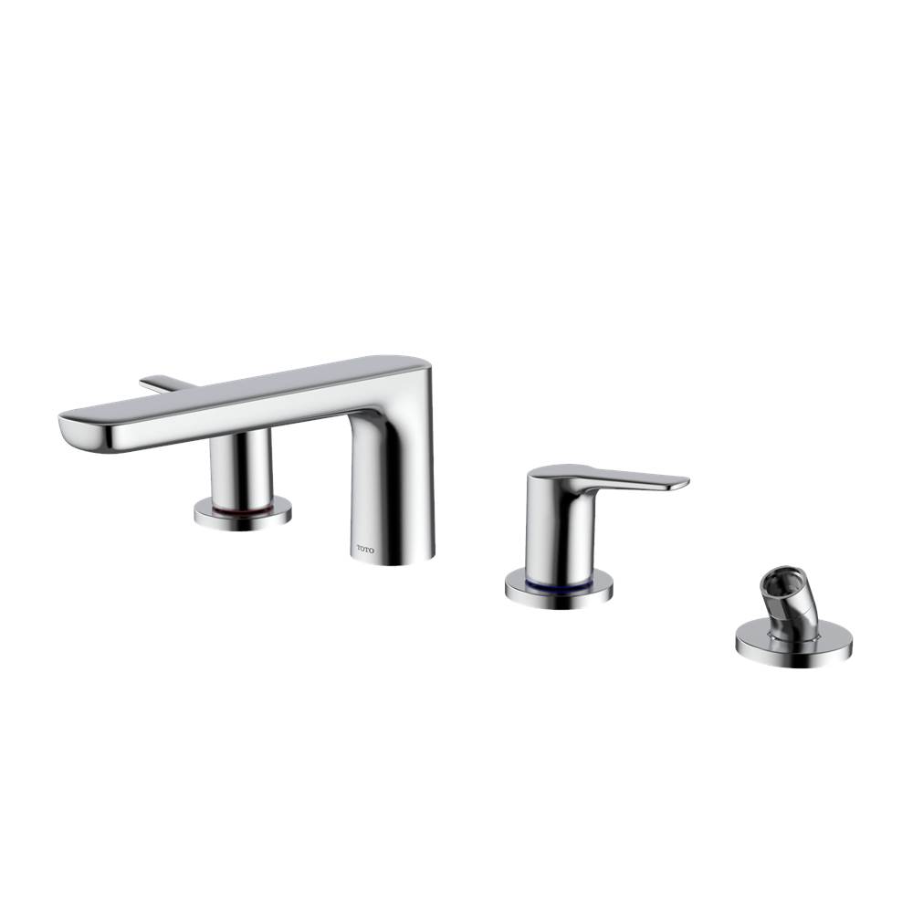 TOTO Toto® Gs Four-Hole Deck-Mount Roman Tub Filler Trim With Handshower, Polished Chrome