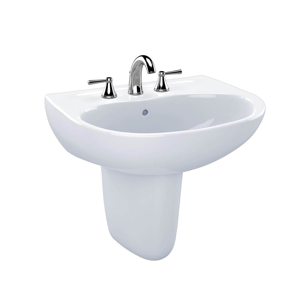 Toto Supreme® Oval Wall-Mount Bathroom Sink with CEFIONTECT and Shroud for 4 Inch Center Faucets, Cotton White