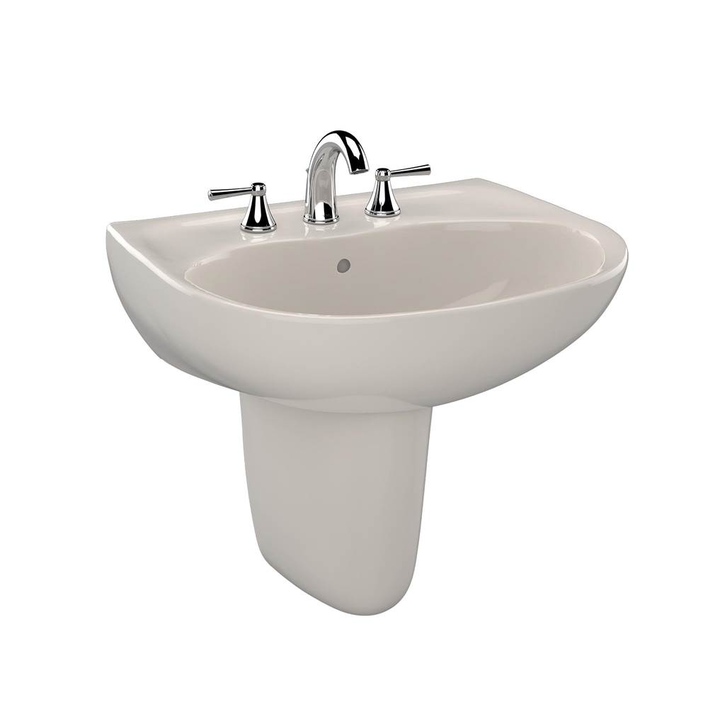 Toto Supreme® Oval Wall-Mount Bathroom Sink with CEFIONTECT and Shroud for 8 Inch Center Faucets, Sedona Beige