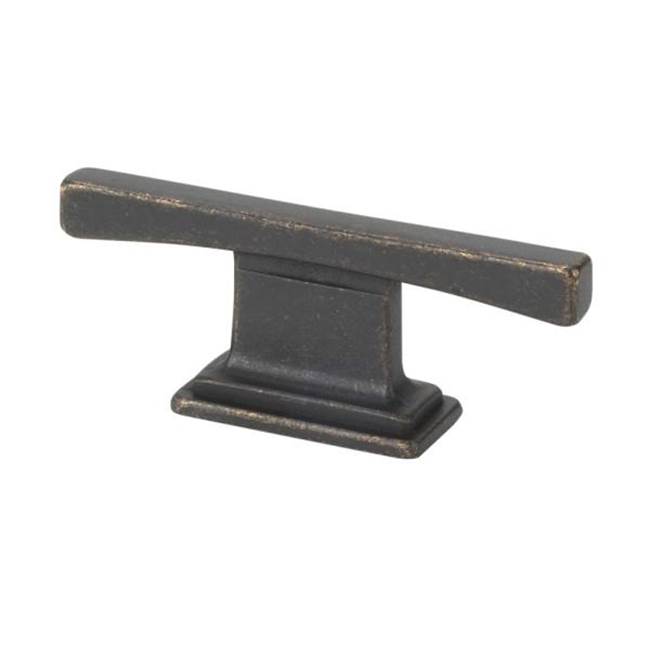 Topex Thin Square Transitional T Cabinet Pull Dark Bronze 16mm