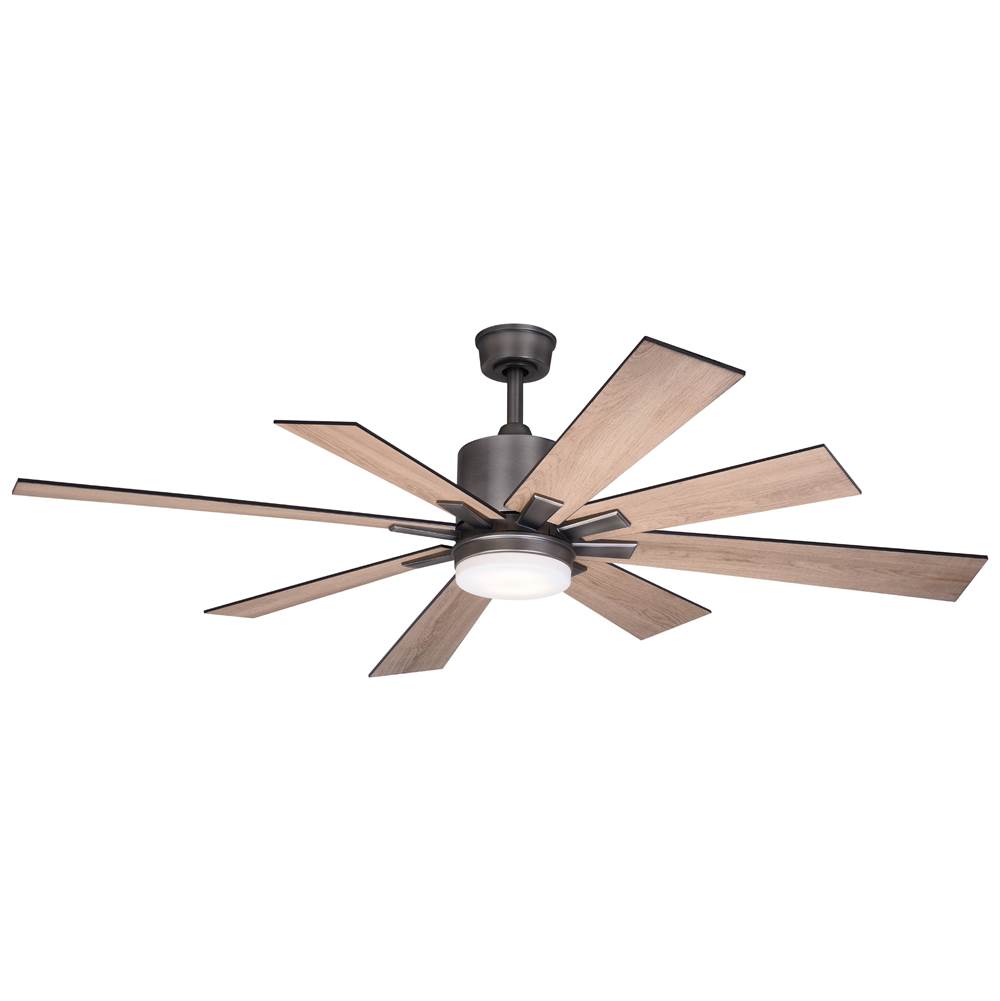 Vaxcel Crawford 60 in. Dark Nickel Urban Loft Indoor Ceiling Fan with Light Kit and Remote