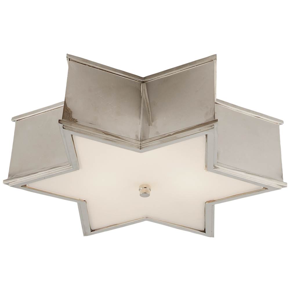Visual Comfort Signature Collection Sophia 17'' Flush Mount in Polished Nickel with Frosted Glass