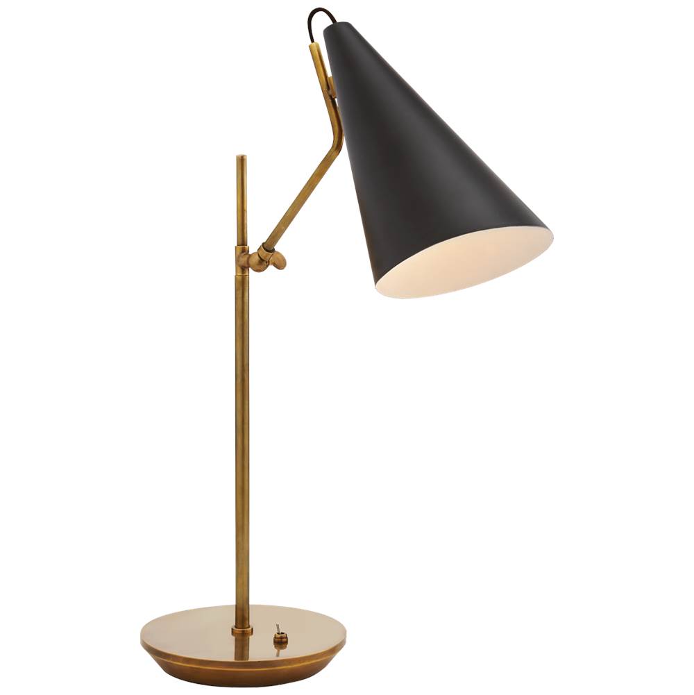 Visual Comfort Clemente Table Lamp in Hand-Rubbed Antique Brass with Black