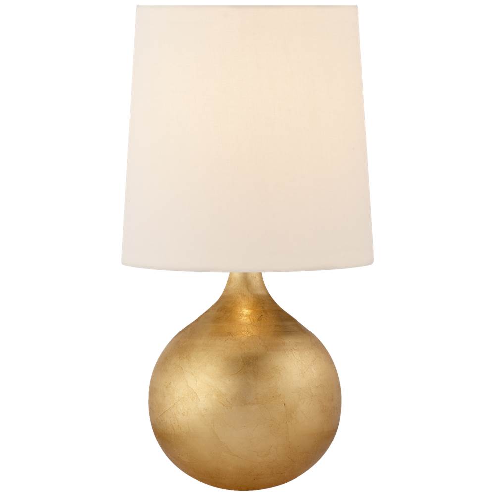 Visual Comfort Signature Collection Warren Mini Table Lamp in Gild with Linen Shade