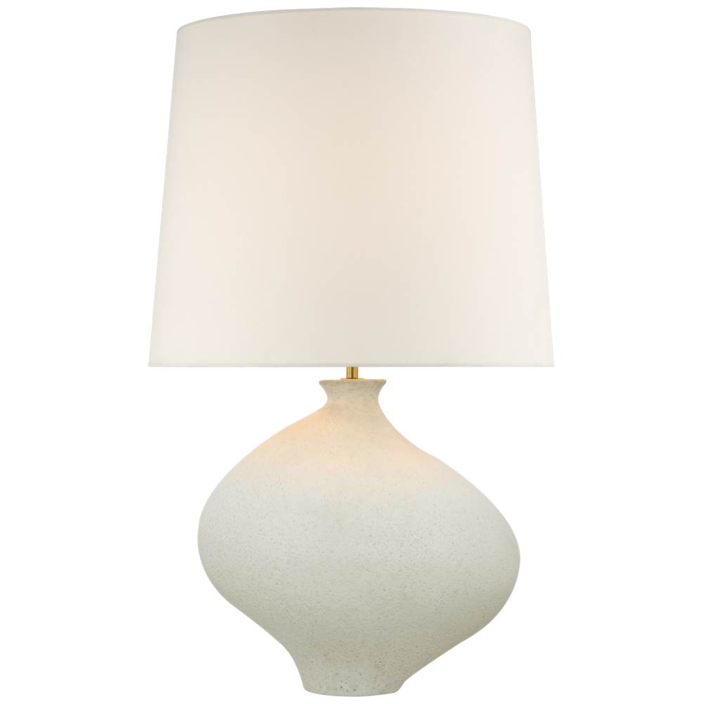 Visual Comfort Signature Collection Celia Large Left Table Lamp in Marion White with Linen Shade