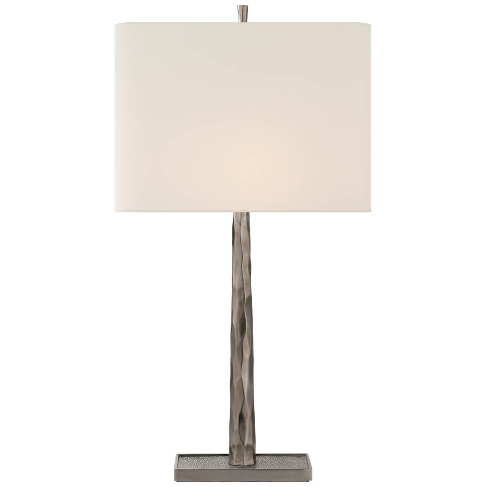 Visual Comfort Signature Collection Lyric Branch Table Lamp in Pewter with Linen Shade