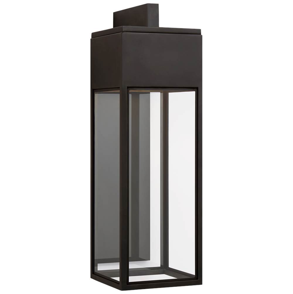 Visual Comfort Signature Collection Irvine Large Bracketed Wall Lantern in Bronze with Clear Glass