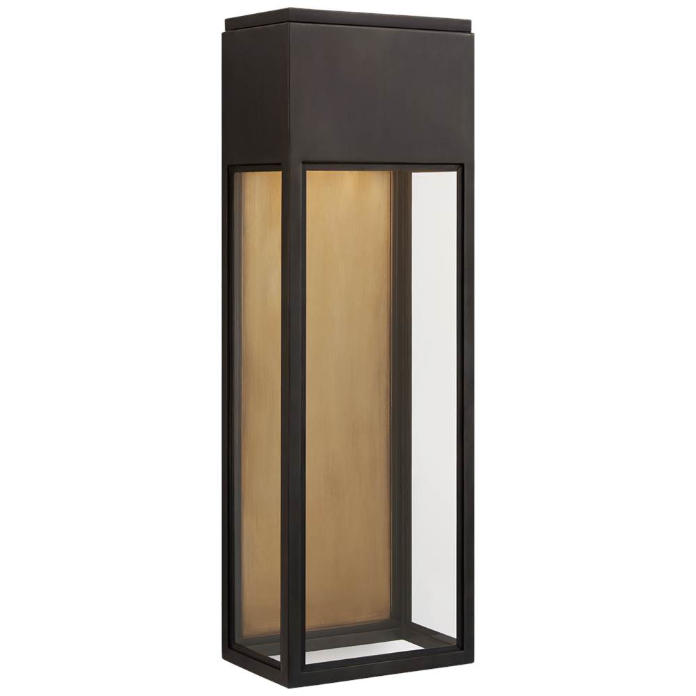 Visual Comfort Signature Collection Irvine Large 3/4 Wall Lantern in Bronze with Clear Glass