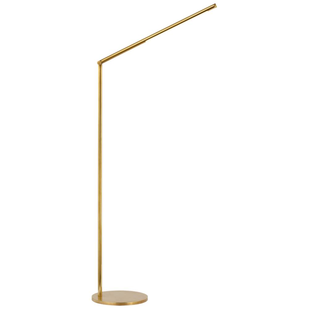 Visual Comfort Signature Collection Cona Large Articulating Floor Lamp in Antique-Burnished Brass