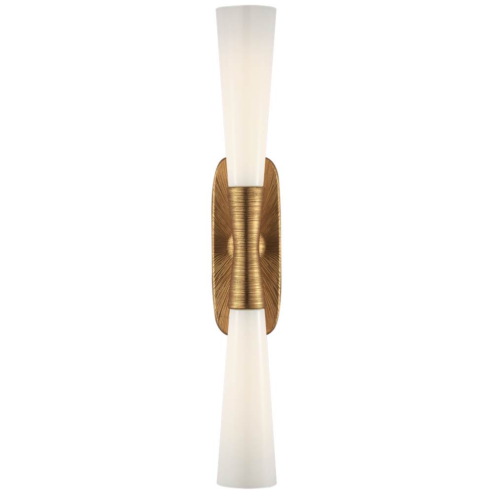 Visual Comfort Signature Collection Utopia 32'' Double Bath Sconce in Gild with White Glass