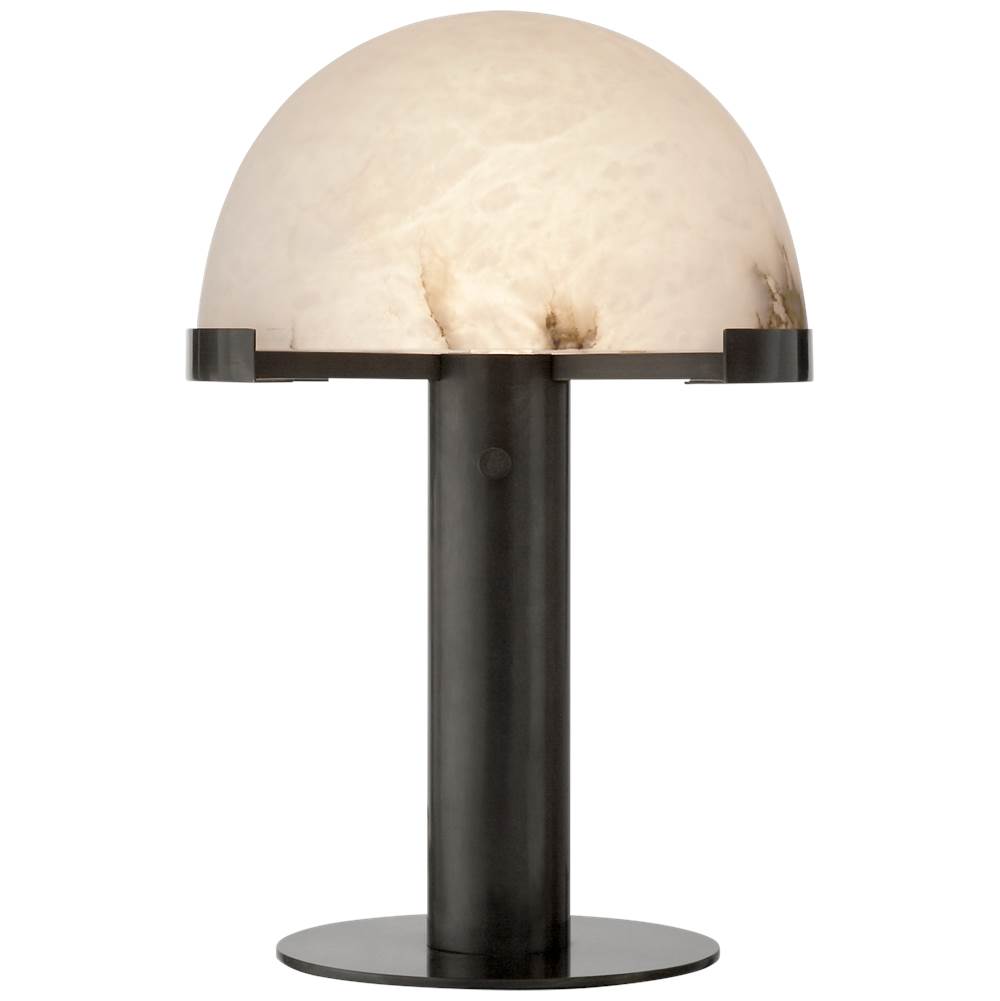 Visual Comfort Signature Collection Melange Desk Lamp in Bronze with Alabaster Shade