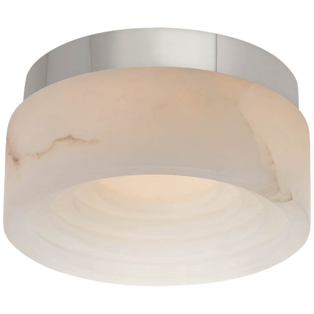 Visual Comfort Signature Collection Otto 5'' Solitaire Flush Mount in Polished Nickel with Alabaster
