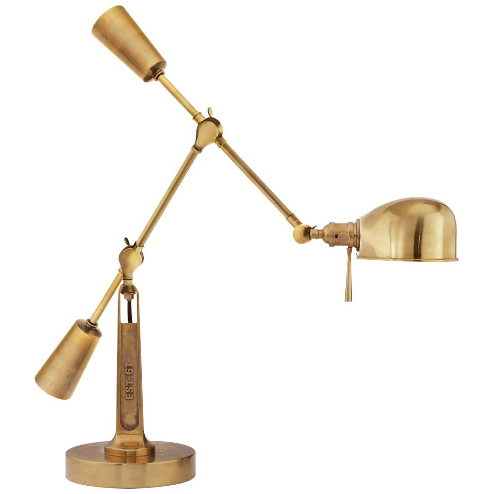 Visual Comfort Signature Collection RL ''67 Boom Arm Desk Lamp in Natural Brass