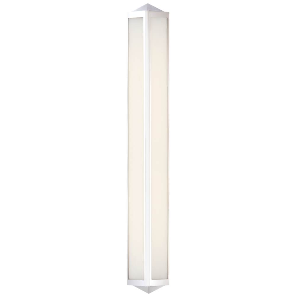 Visual Comfort Signature Collection Geneva Large Sconce in Polished Nickel with White Glass