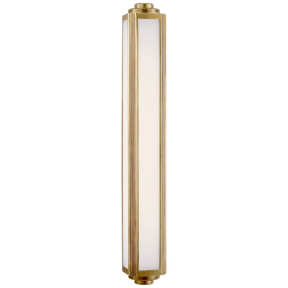 Visual Comfort Signature Collection Keating Large Sconce in Natural Brass with White Glass