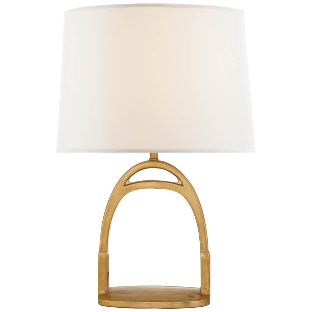 Visual Comfort Signature Collection Westbury Table Lamp in Natural Brass with Linen Shade