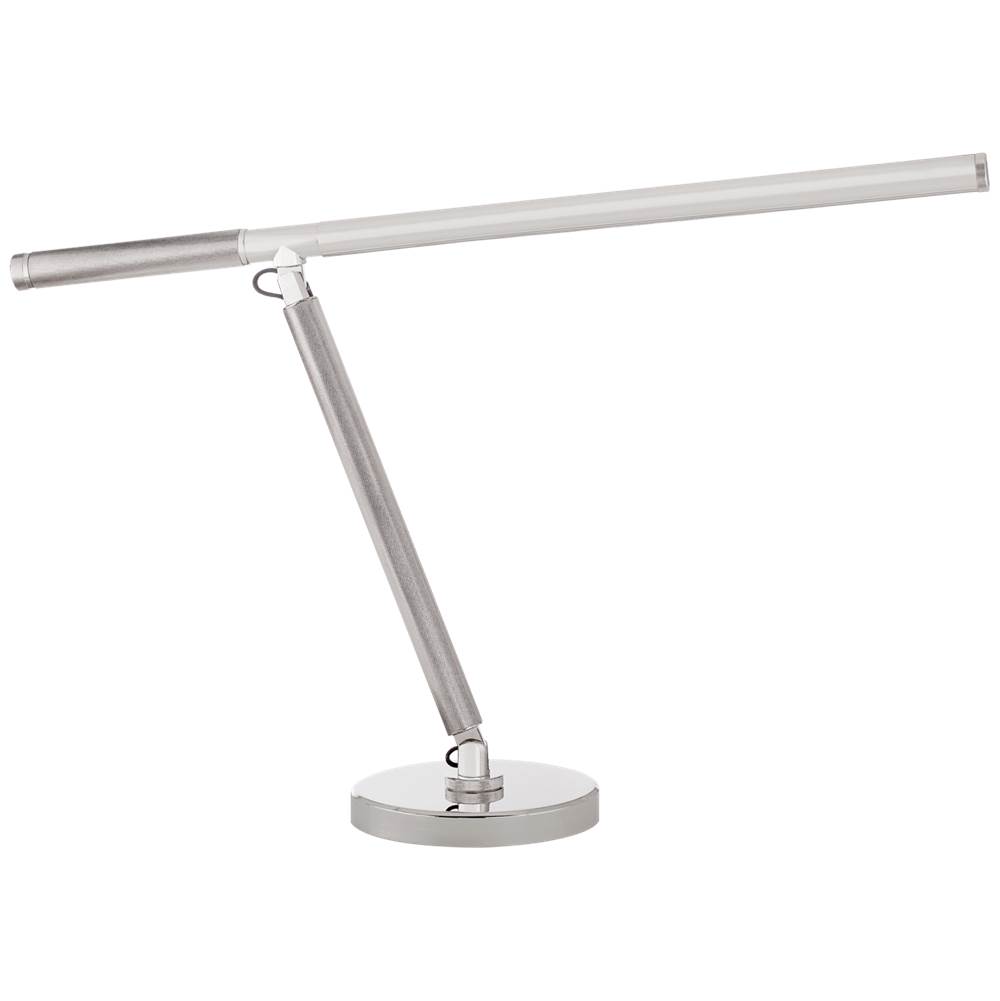Visual Comfort Signature Collection Barrett Knurled Boom Arm Desk Light in Polished Nickel