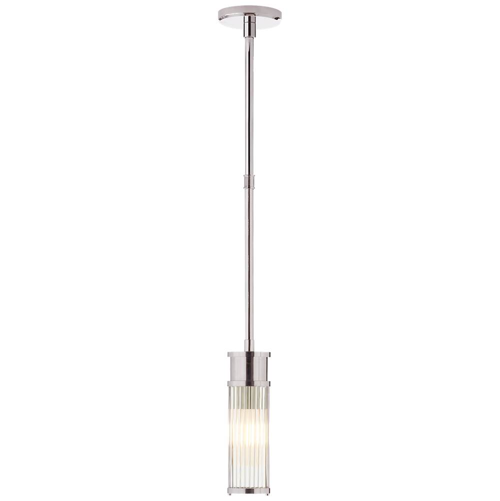 Visual Comfort Signature Collection Allen Mini Pendant in Polished Nickel and Glass Rods