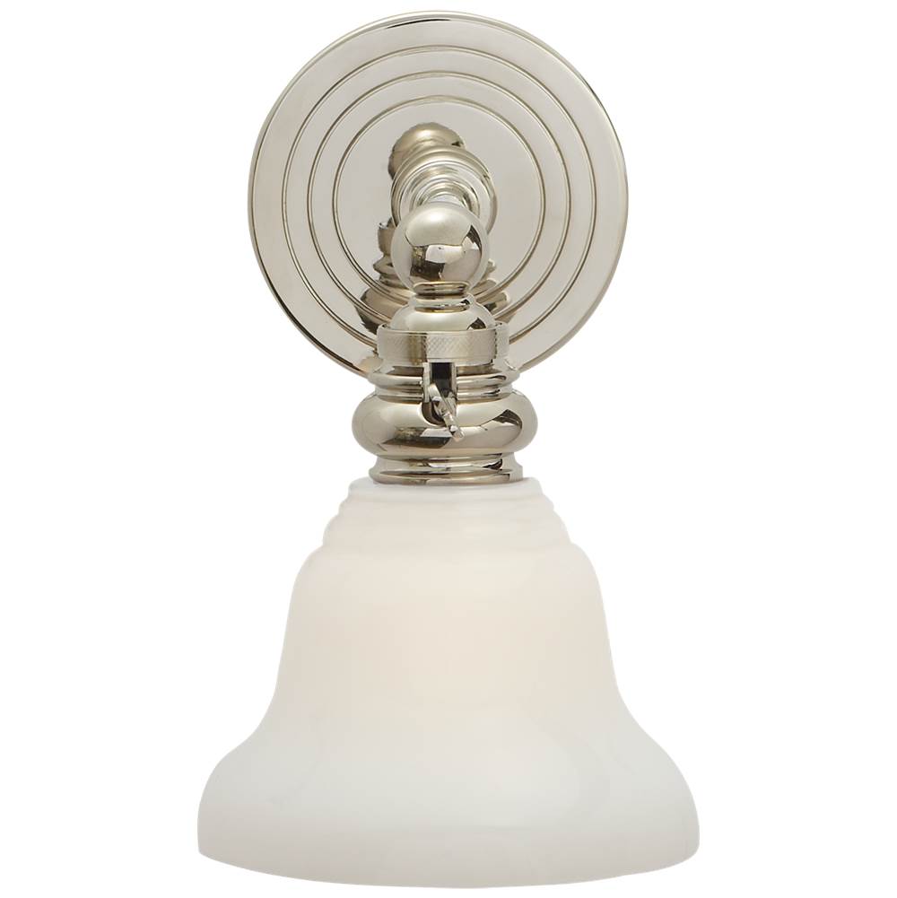 Visual Comfort Signature Collection Boston Functional Single Light in Polished Nickel with White Glass