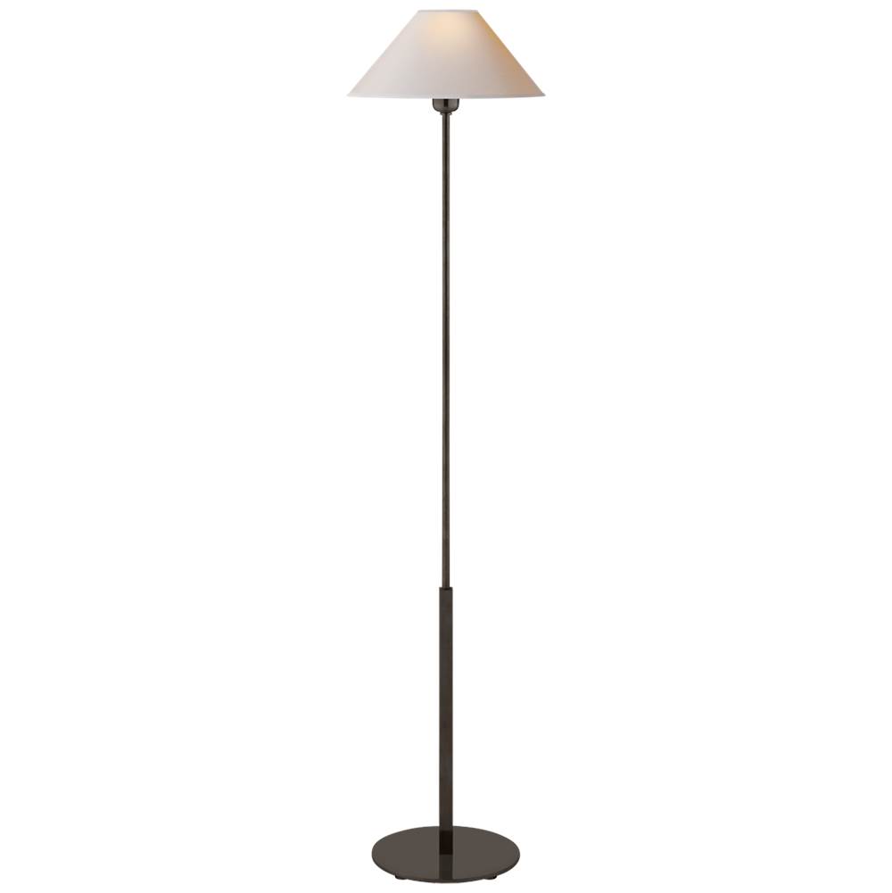 Visual Comfort Hackney Floor Lamp in Bronze with Natural Paper Shade