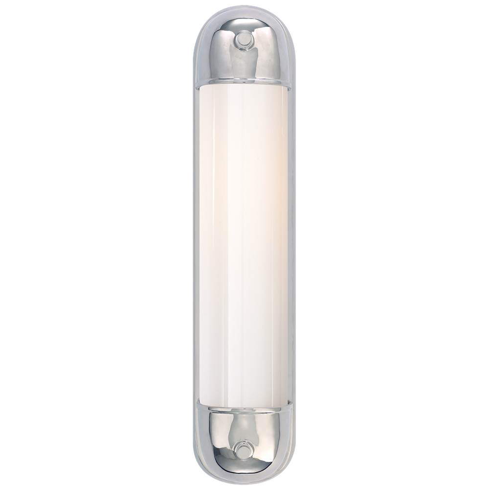 Visual Comfort Signature Collection Selecta Long Sconce in Chrome with White Glass