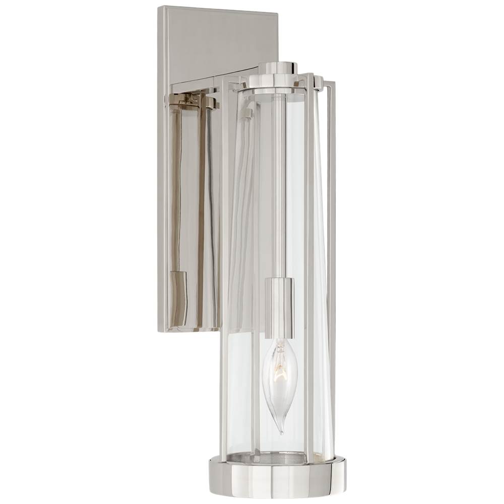 Visual Comfort Signature Collection Calix Bracketed Sconce in Polished Nickel with Clear Glass