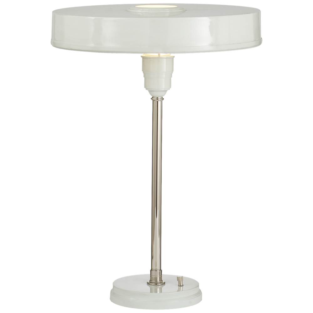 Visual Comfort Signature Collection Carlo Table Lamp in Polished Nickel and Antique White
