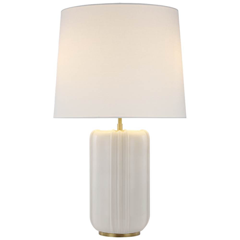 Visual Comfort Signature Collection Minx Large Table Lamp in Ivory with Linen Shade