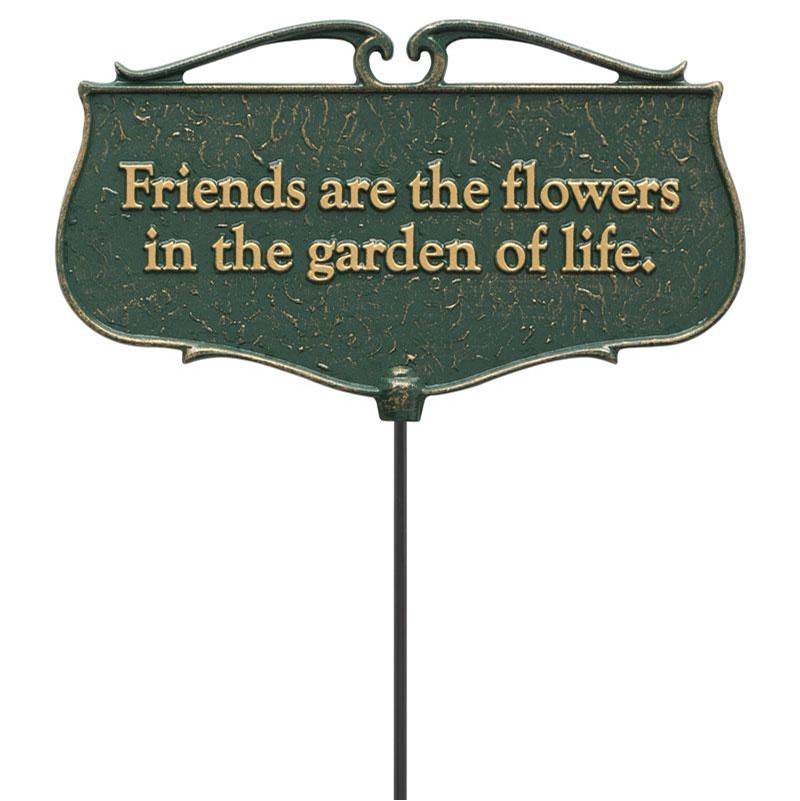 Whitehall Products Friends are the Flowers - Garden Poem Sign