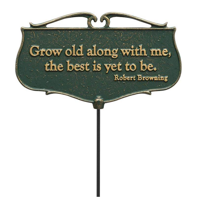 Whitehall Products Grow old along with me - Garden Poem Sign